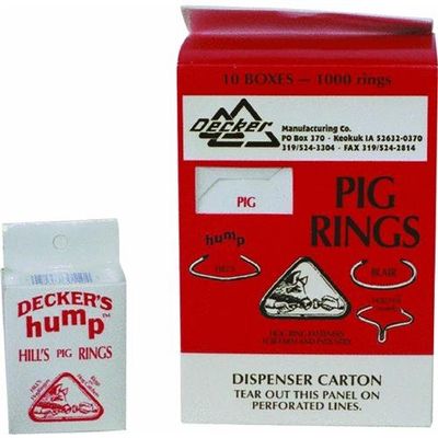Decker 1 Pig Hill's Hump Rings 100 Count