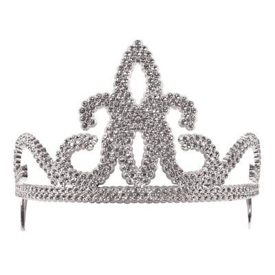 Bristol Novelty BA199 Tiara Plastic Silver, One Size