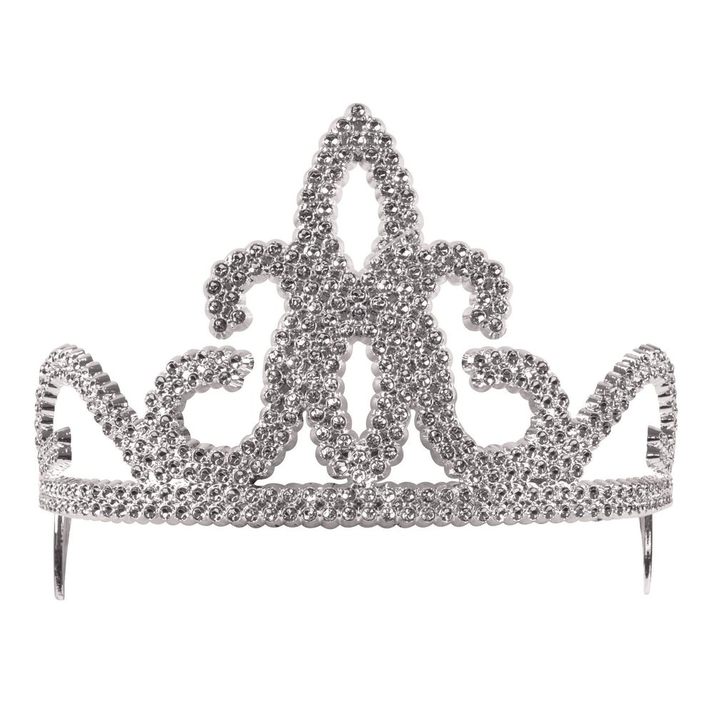 Bristol Novelty BA199 Tiara Plastic Silver, One Size