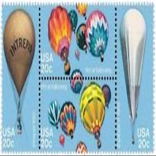 US Postage Stamps, 1983, Balloons, S# 2032-35, Block of 4 20 Cent Stamps, MNH