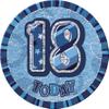 Unique Party 55272-6" Glitz Blue Giant 18th Birthday Badge view 1
