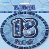 Unique Party 55272-6" Glitz Blue Giant 18th Birthday Badge view 2