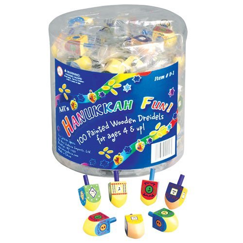 Small Sized Hand Painted Wood Dreidels in Bulk Pack / 100 pieces