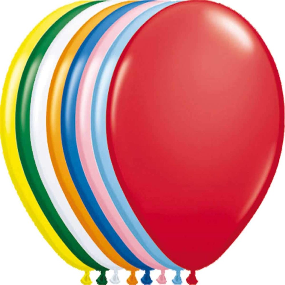 08100 Multicolour Color Latex Balloons - 12In / 30cm - 100 pieces