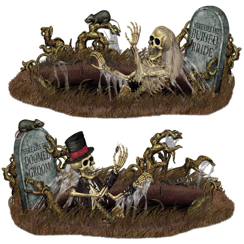 Morris Costumes - Bride and Groom Wall Prop - Pack of 2