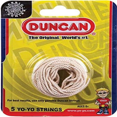 Duncan Toys Yo-Yo String [White] - Pack of 5 Cotton String for Plastic, Metal Yo-Yos