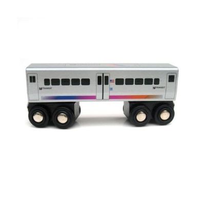MUNI PALS New Jersey Transit Wooden Railway Child Safe and Tested Wood Toy Trains (Comet V Commuter)