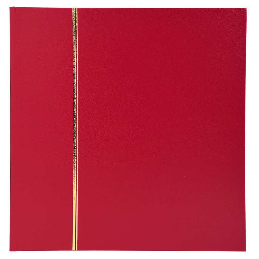 Exacompta Pilatelie Hard Bound Stamp Album, 22.5x30.5cm, 64 Black Pages - Red
