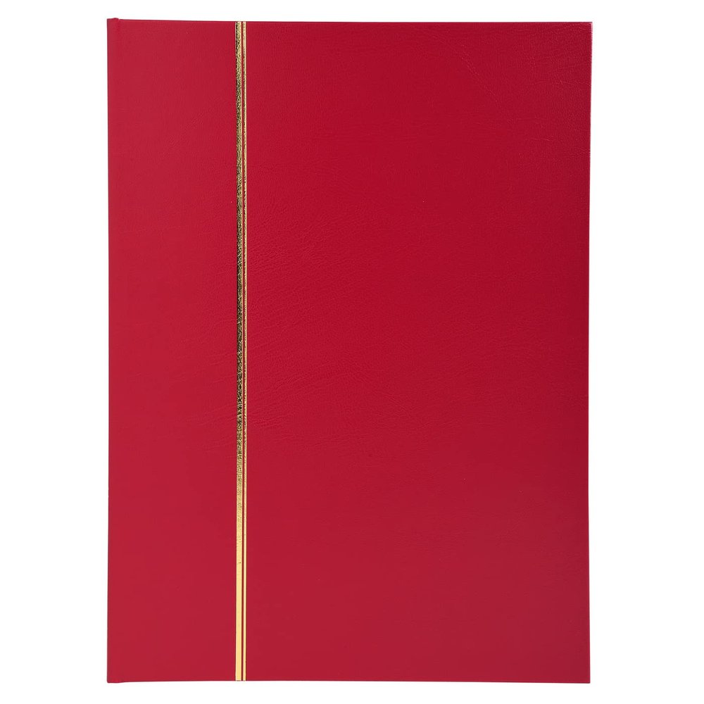 Exacompta Pilatelie Hard Bound Stamp Album, 17x22.5cm, 32 Black Pages - Red
