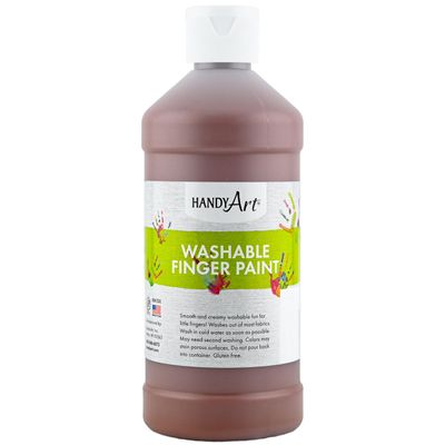 Handy Art Washable Finger Paint, Brown, 16 oz Bottle, Non Toxic Ages 3 & Up