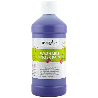 Handy Art Washable Finger Paint, Violet, 16 oz Bottle, Non Toxic Ages 3+