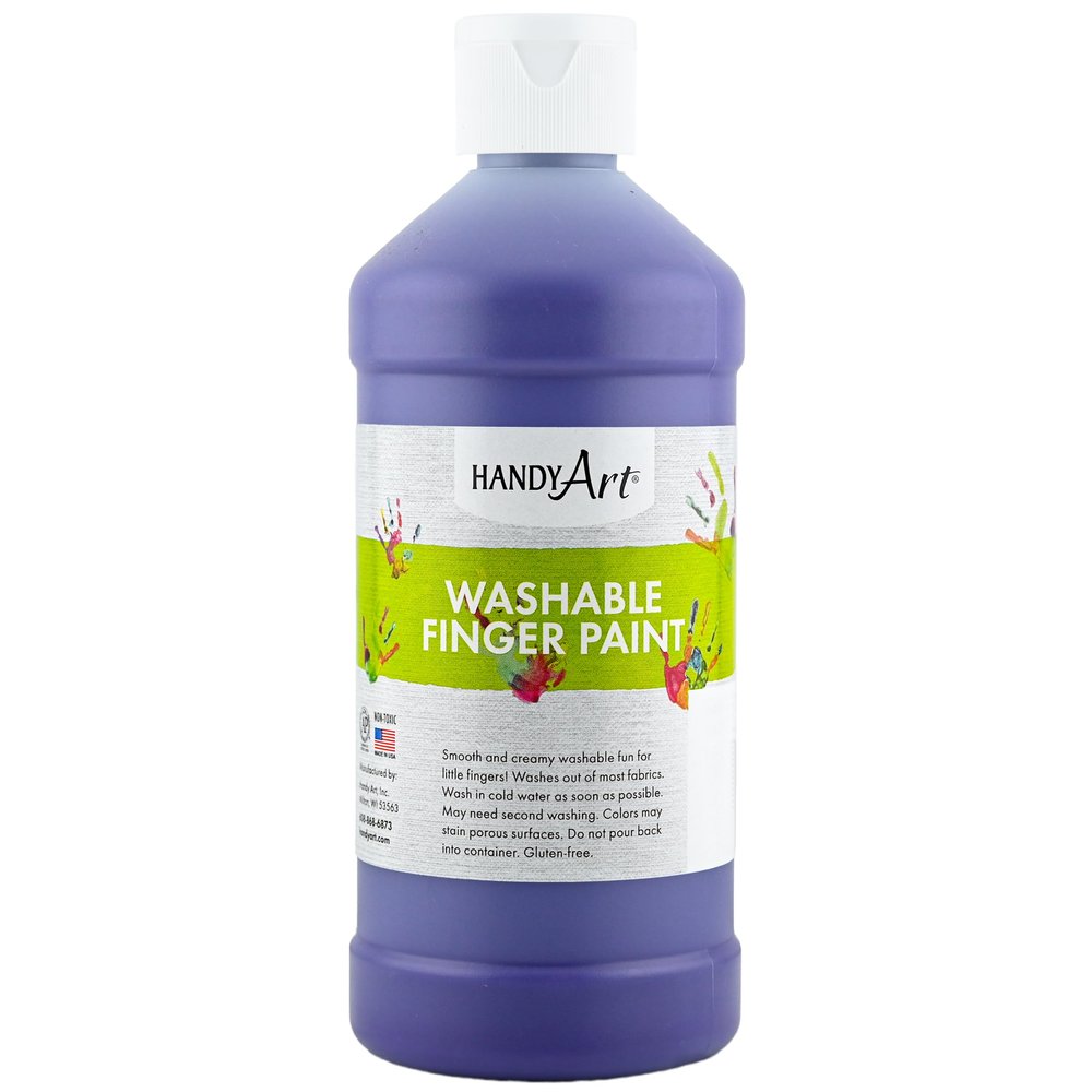 Handy Art Washable Finger Paint, Violet, 16 oz Bottle, Non Toxic Ages 3+