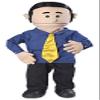 Silly Puppets 30" George, Peach Dad/Businessman, Professional Performance Puppet with Removable Legs, Full or Half Body view 1