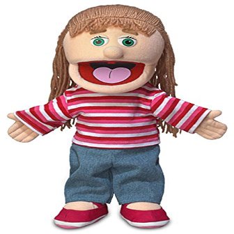 14" Emily, Peach Girl, Hand Puppet