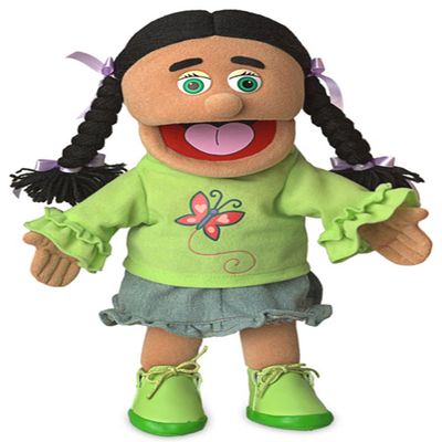 14" Jasmine, Hispanic Girl, Hand Puppet
