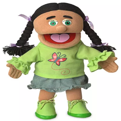 14" Jasmine, Hispanic Girl, Hand Puppet