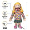 25" Cindy, Peach Girl, Full Body, Ventriloquist Style Puppet view 3