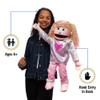 25" Kimmie, Pink Girl, Full Body, Ventriloquist Style Puppet view 2