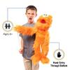 30" Orange Monster Puppet, Full Body Ventriloquist Style Puppet view 2