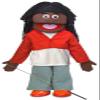 25" Sierra, Black Girl, Full Body, Ventriloquist Style Puppet view 1