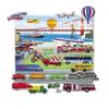 Little Folk Visuals Felt Fun: Trains, Trucks, & Planes Precut Flannel/Felt Board Figures with 13x15 Inches Mounted Playboard, 24 Pieces Set view 2
