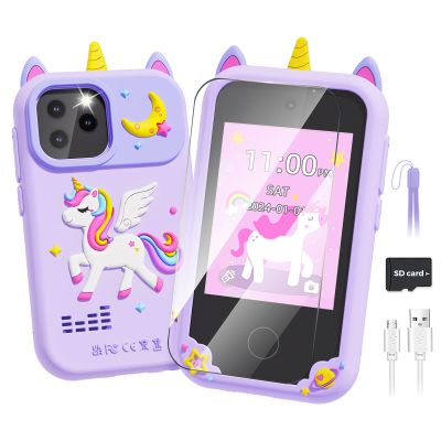 Kids Phone Toys for Girls Ages 5-7, Christmas Birthday Gifts for 5 6 7 8 Year Old Girls, HD Dual Camera Kids Smart Phone for Toddler Girl Toys Age 6-7 Years Old with SD Card and Screen Protector