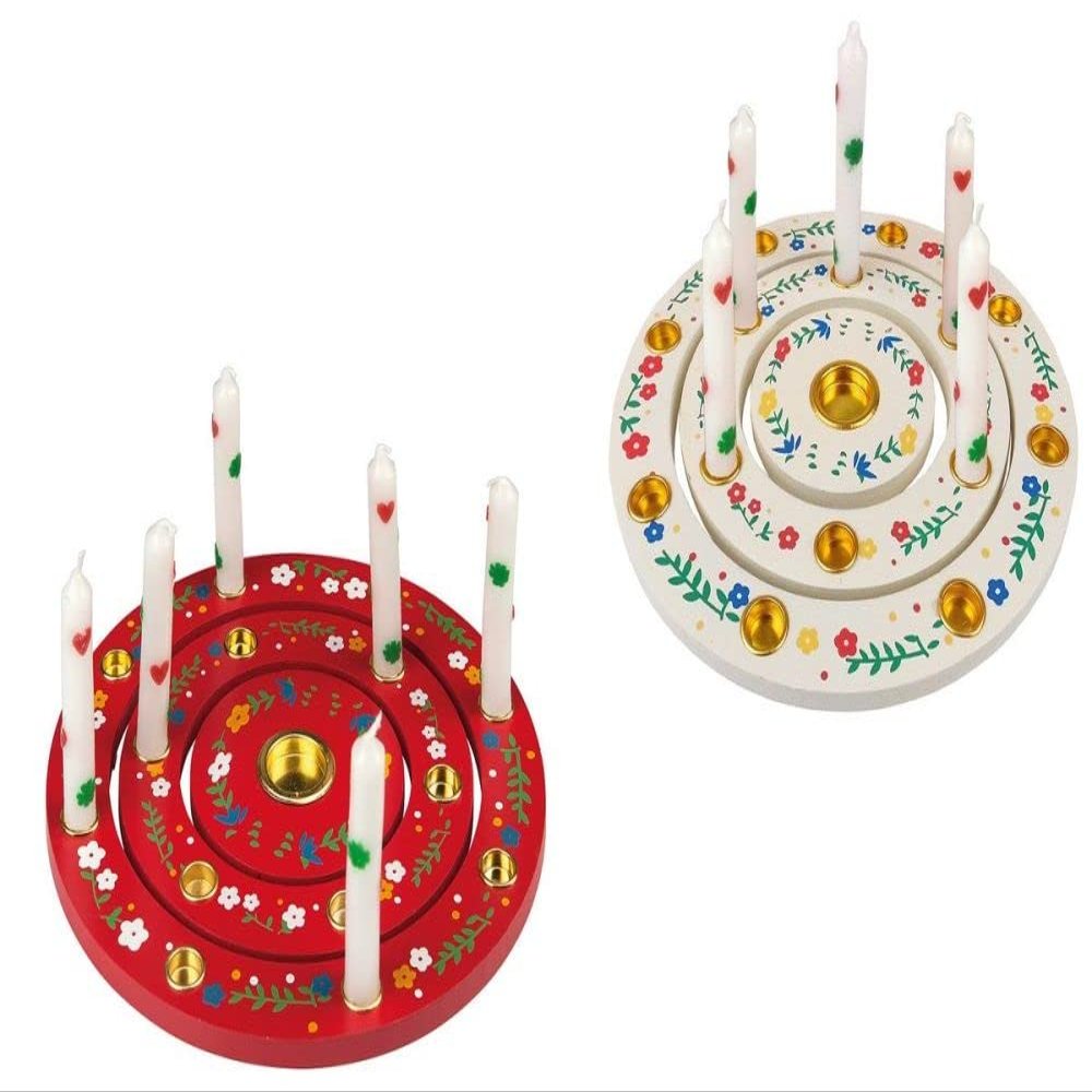 TIB 11504 Rings Wooden Birthday 3 Pieces Per Set in Assorted Colours, Multicolour, One Size