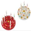 TIB 11504 Rings Wooden Birthday 3 Pieces Per Set in Assorted Colours, Multicolour, One Size view 1