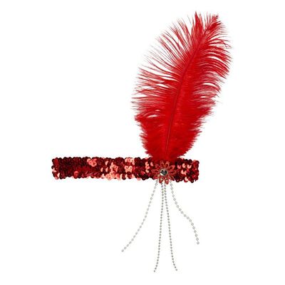 Boland - Flapper Headband 20s Feather Sequin Brooch Carnival Theme Party Theme Party