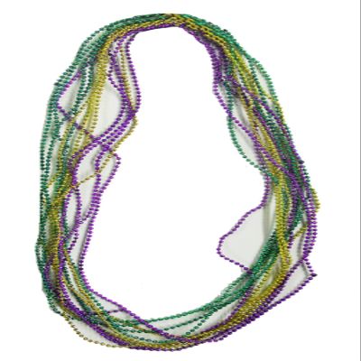 Mardi Gras Mini Bead Necklaces - 33" in. Each - 1 Dozen