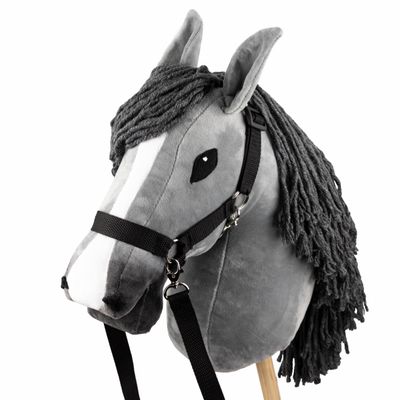 SKIPPI Hobby Horse - Realistic Grey Horse Head for Hobby Horsing Competitions, Large Size with Baton