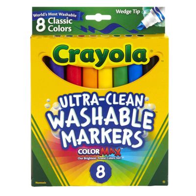 15 Pack CRAYOLA LLC FORMERLY BINNEY & SMITH WEDGE TIP WASHABLE MARKERS