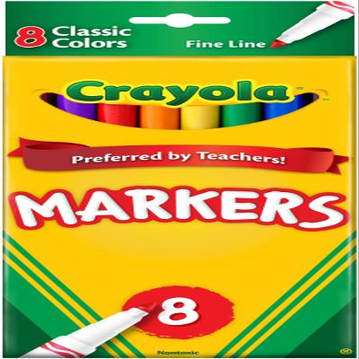 16 Pack CRAYOLA LLC FORMERLY BINNEY & SMITH ORIGINAL DRAWING MARKERS 8 COLOR