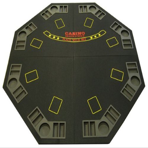 JP Commerce 4foldoctblack 4-Fold Octagon Poker / Blackjack Table Top in Black