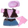 Cowgirl w/Brown Hat and Pink Scarf Teddy Bear Clothes Fits Most 14"-18" Build-A-Bear and Make Your Own Stuffed Animals view 1