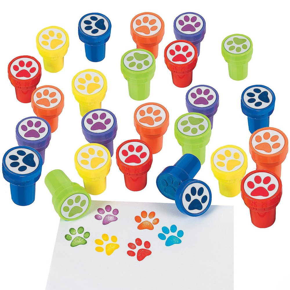 Fun Express Paw Print Stampers - Educational and Learning Activities for Kids - VBS Vacation Bible School Supplies/Decor - 24 Pieces