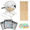 WE Games Retro Bingo Game Set with Metal Rotary Cage, Deluxe Wooden Master Board, Wood Balls, Party Games for Families, Fairs, and Churches view 1