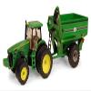 ERTL Big Farm John Deere Tractor Toy with J&M Grain Cart - 1:64 Scale - Farm and Construction Toys - Authentic Die-Cast John Deere Tractor Toys - 8 Years and Up view 1