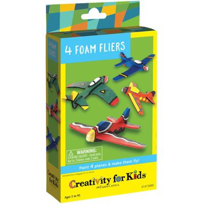 Creativity for Kids Four Foam Fliers Mini Craft Kit - Paint 4 Foam Glider Airplanes, Easter Basket Stuffers for Kids (Ages 5+)