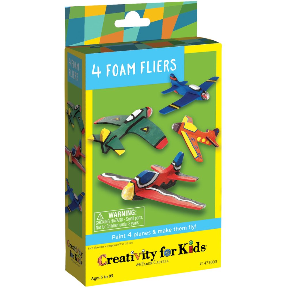 Creativity for Kids Four Foam Fliers Mini Craft Kit - Paint 4 Foam Glider Airplanes, Easter Basket Stuffers for Kids (Ages 5+)