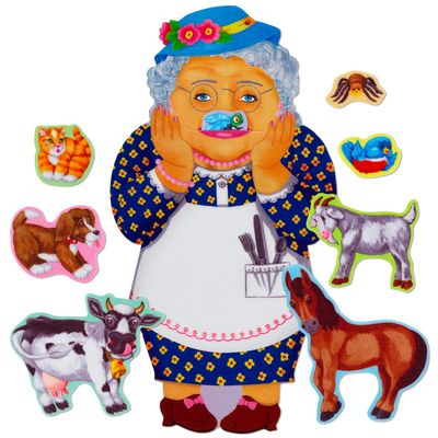Little Folk Visuals Old Lady Who Swallowed a Fly Precut Felt Pieces, 9 Pieces Set