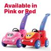Step2 Push Around Buggy Kids Push Car, Ride On Toy, Stroller Substitute, Includes Seat Belt & Horn, Made of Durable Plastic, Max Weight 50 lbs., For Toddlers 1.5-4 Years Old, Pink view 3