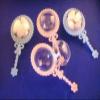 48 Pink Fillable Plastic Baby Rattles Shower Favor- IT is NOT A Toy, Decoration ONLY view 3