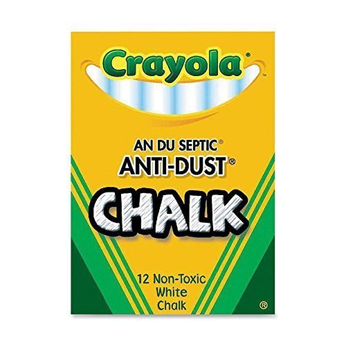 50 Pack CRAYOLA LLC FORMERLY BINNEY & SMITH CHALK ANTI-DUST WHITE 12 CT