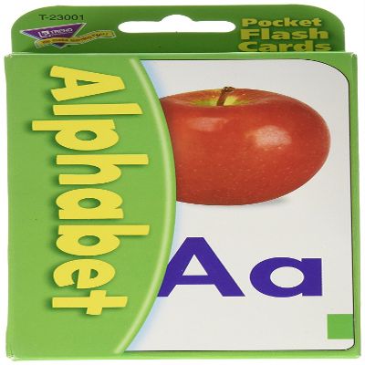 Trend Enterprises: Alphabet Pocket Flash Cards, Great for Skill Building and Home Use, 56 Self-Checking Cards Included, Match Letters to Photos and Words, for Ages 6 and Up