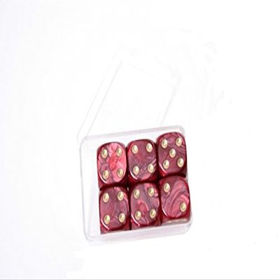 Set of 36 Mother of Pearl Dice - Green, Blue, Purple, Red, White and Black