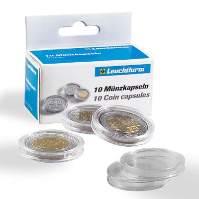 Leuchtturm 10 x Gold or Silver Coin Caps 14-62 mm 24.5 mm