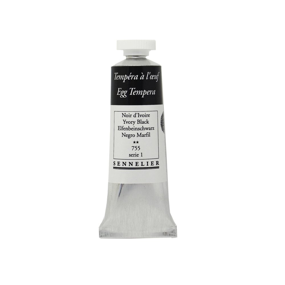 Sennelier Tempera Paint, 21ml, Ivory Black S1