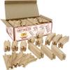 Wooden Train Track 52 Piece Set-18 Feet Of Track Expansion - 5 Distinct Pieces - 100% Compatible with All Major Brands Including Thomas Wooden Railway System: Screen Free Christmas Gift For Toddlers view 1