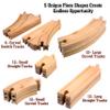 Wooden Train Track 52 Piece Set-18 Feet Of Track Expansion - 5 Distinct Pieces - 100% Compatible with All Major Brands Including Thomas Wooden Railway System: Screen Free Christmas Gift For Toddlers view 3